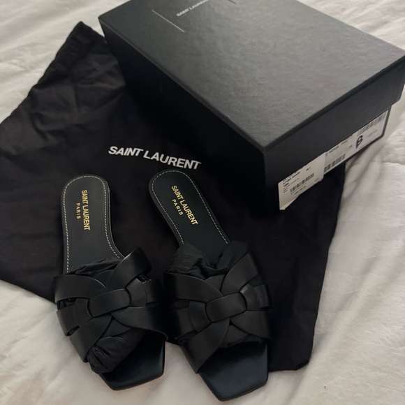 Saint Laurent Tribute Leather Sandal - Picture 10 of 16